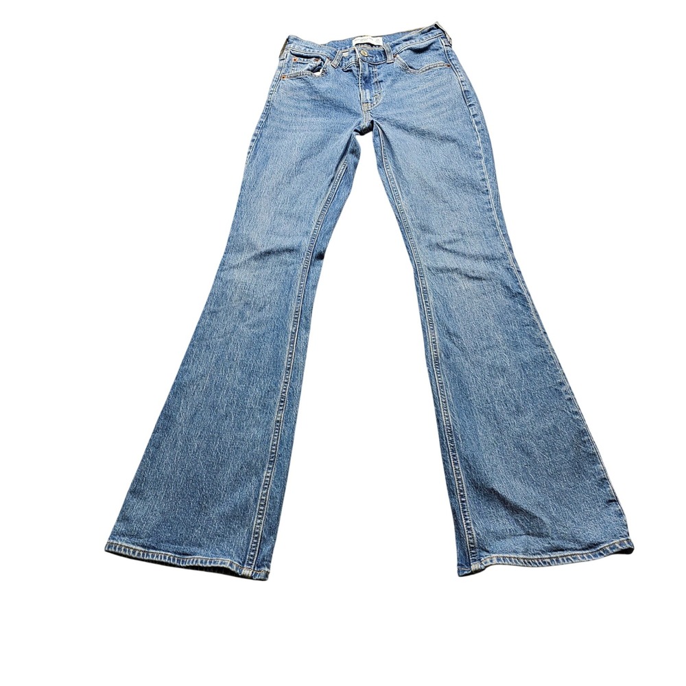 Abercrombie & Fitch Mid Rise Bootcut Jeans Womens 25 Regular Blue Denim Classic